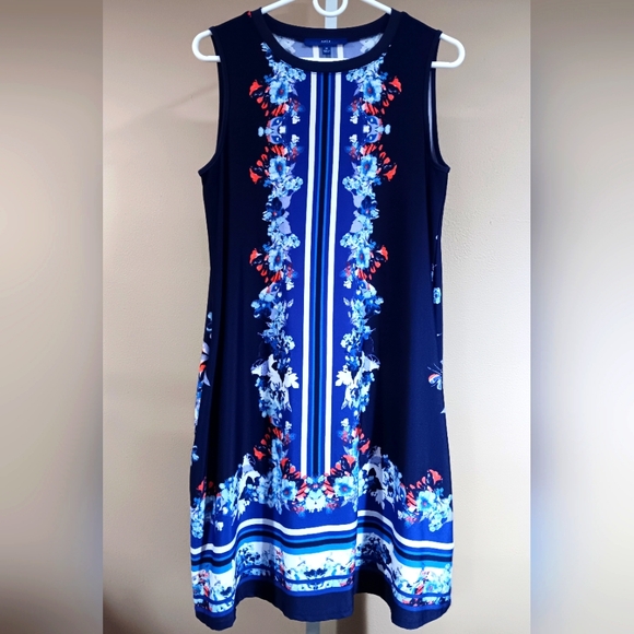 (4p. pack) Purple Printed Sleeveless Midi Dress - V9 main image 1
